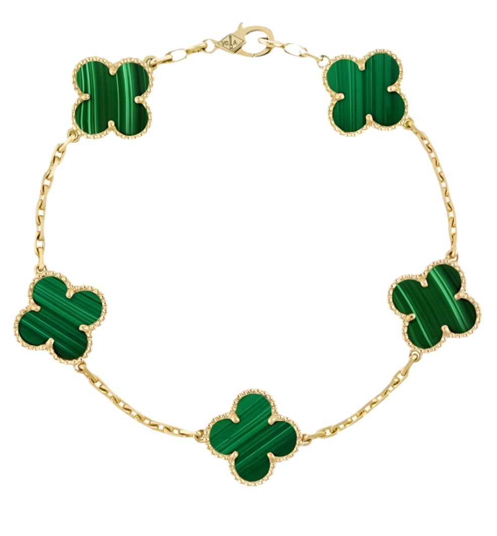 Fortune Clover Bracelet | Green & Gold