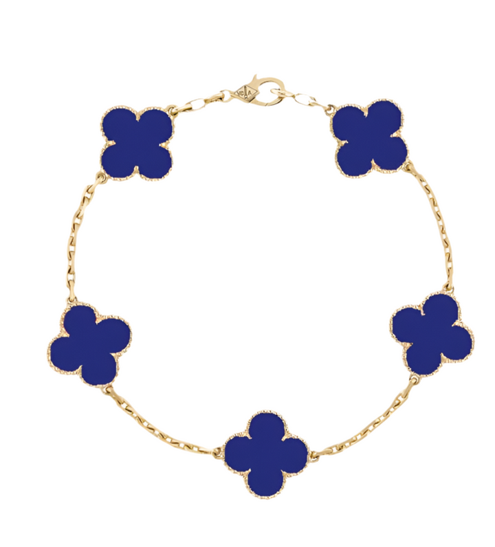 Fortune Clover Bracelet | Blue & Gold