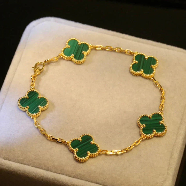 Fortune Clover Bracelet | Green & Gold