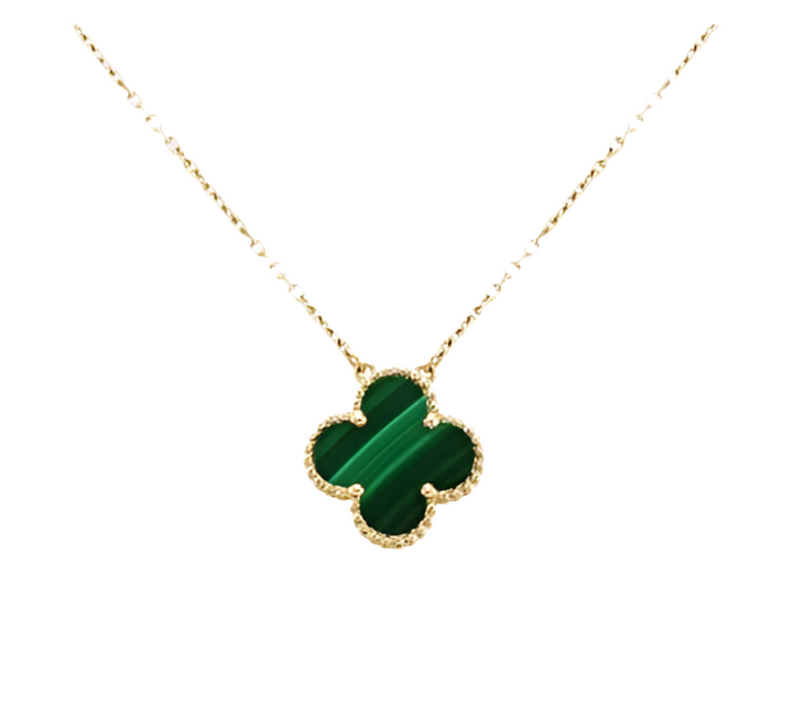 Fortune Clover Necklace | Green & Gold