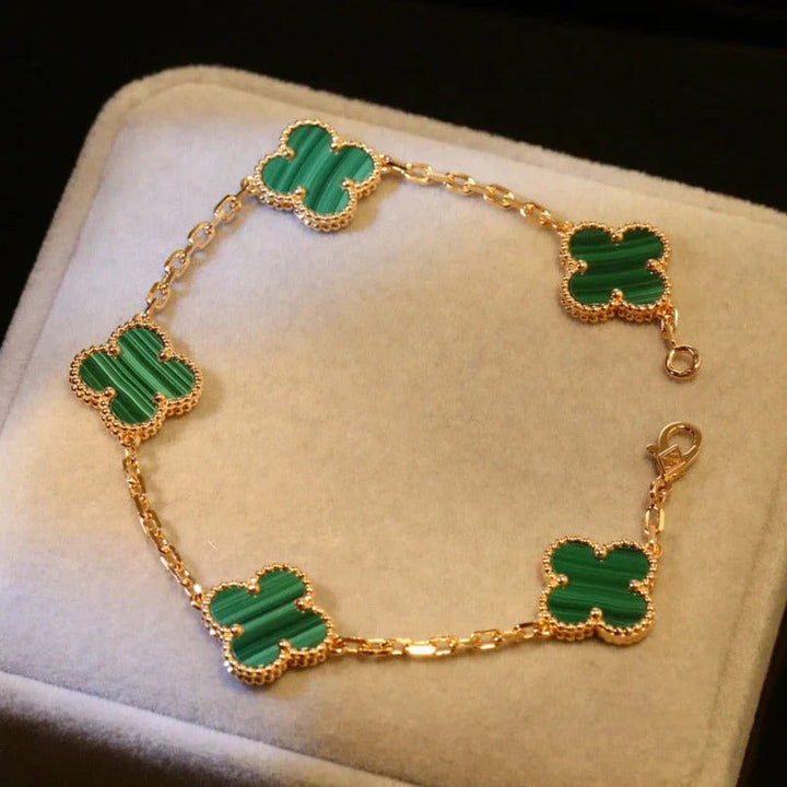 Fortune Clover Bracelet | Green & Gold