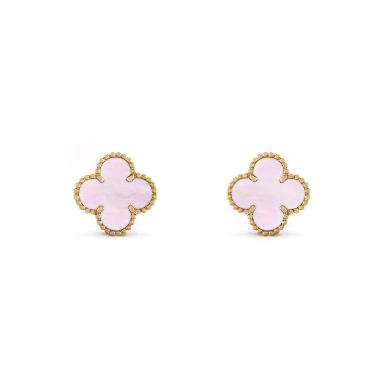 Fortune Clover Earrings | Pink Gold