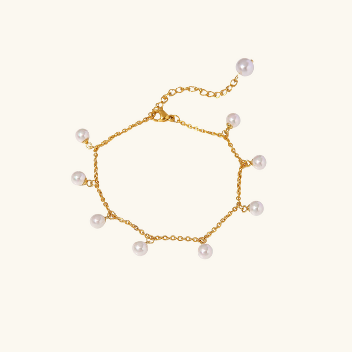 Serena Pearl Anklet | Gold