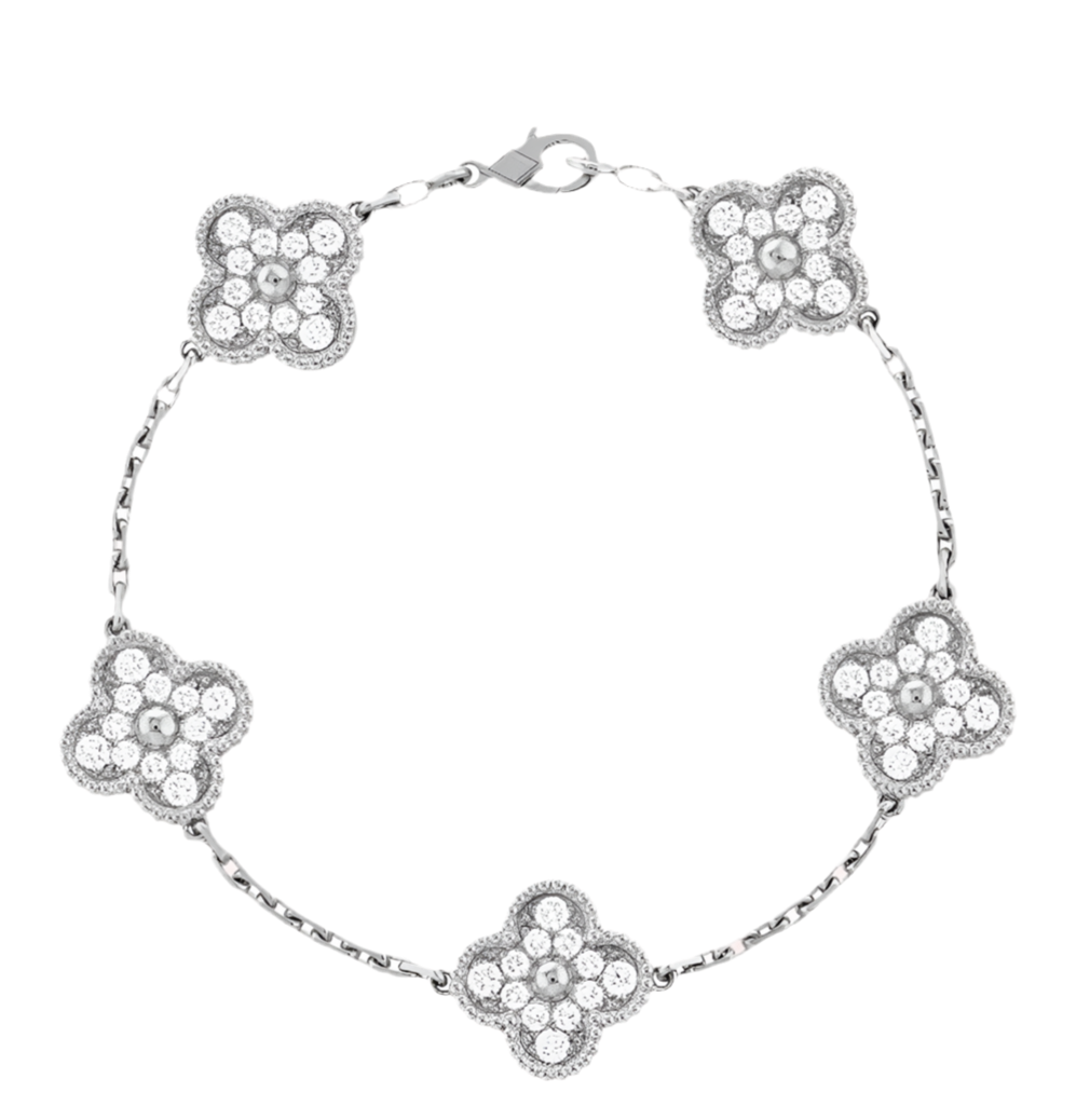 Fortune Clover Deluxe Bracelet | Silver