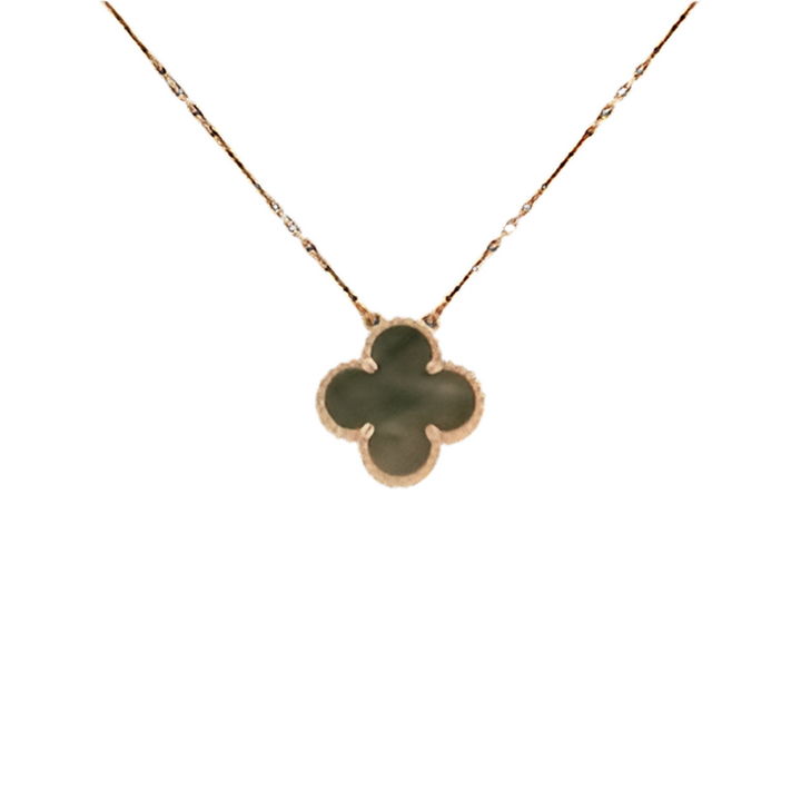 Fortune Clover Necklace | Brown & Gold