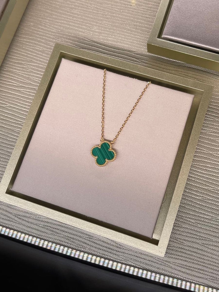 Fortune Clover Necklace | Green & Gold