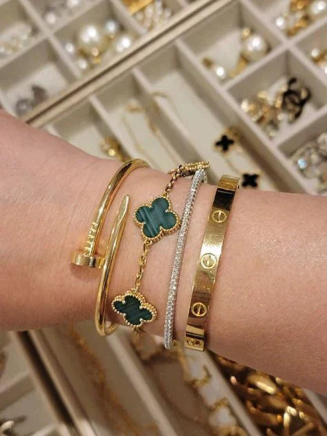 Fortune Clover Bracelet | Green & Gold