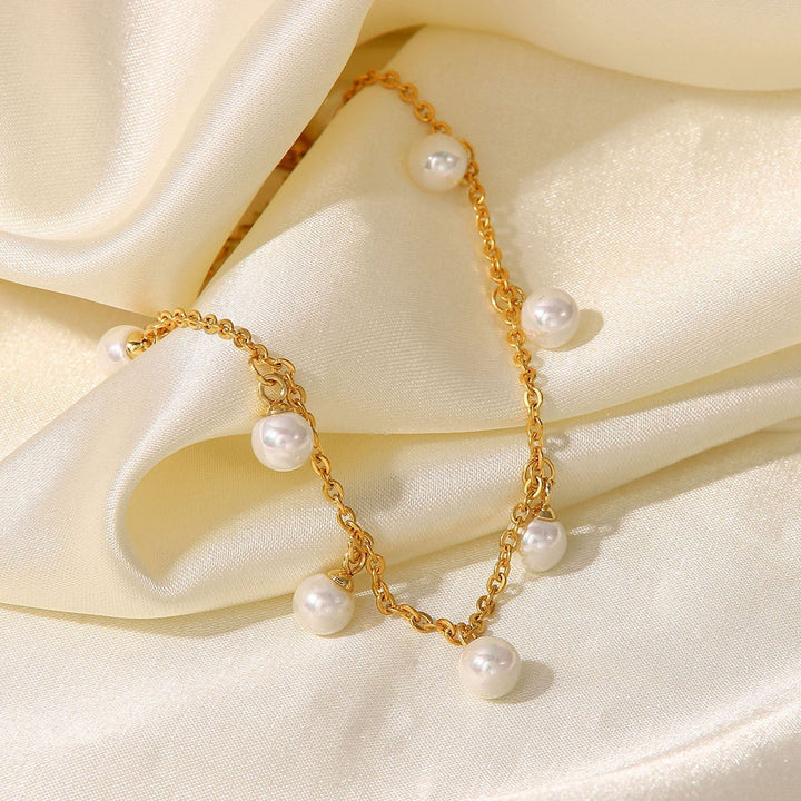 Serena Pearl Anklet | Gold