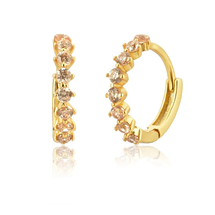 Orlena Hoops Earrings | Gold & Rose Champagne
