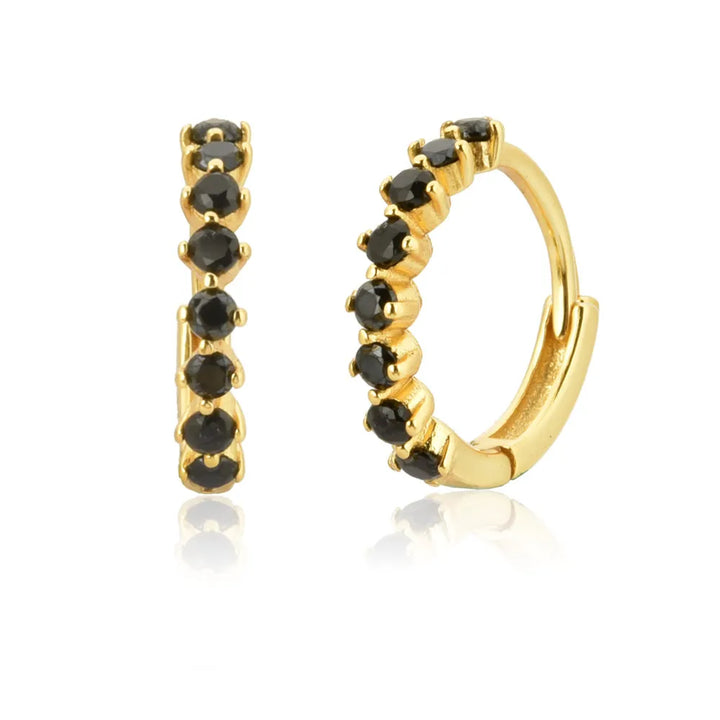 Orlena Hoops Earrings | Gold & Black