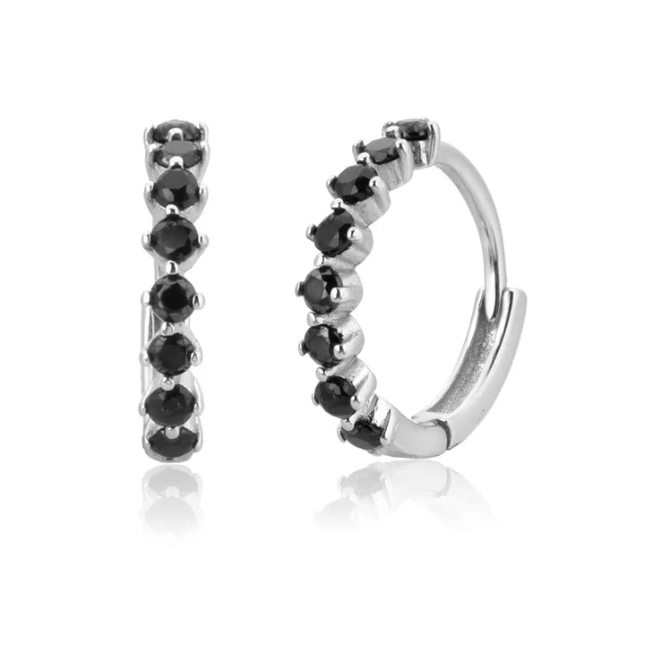 Orlena Hoops Earrings | Silver & Black