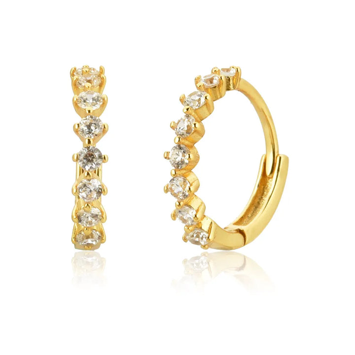 Orlena Hoops Earrings | Gold Diamond